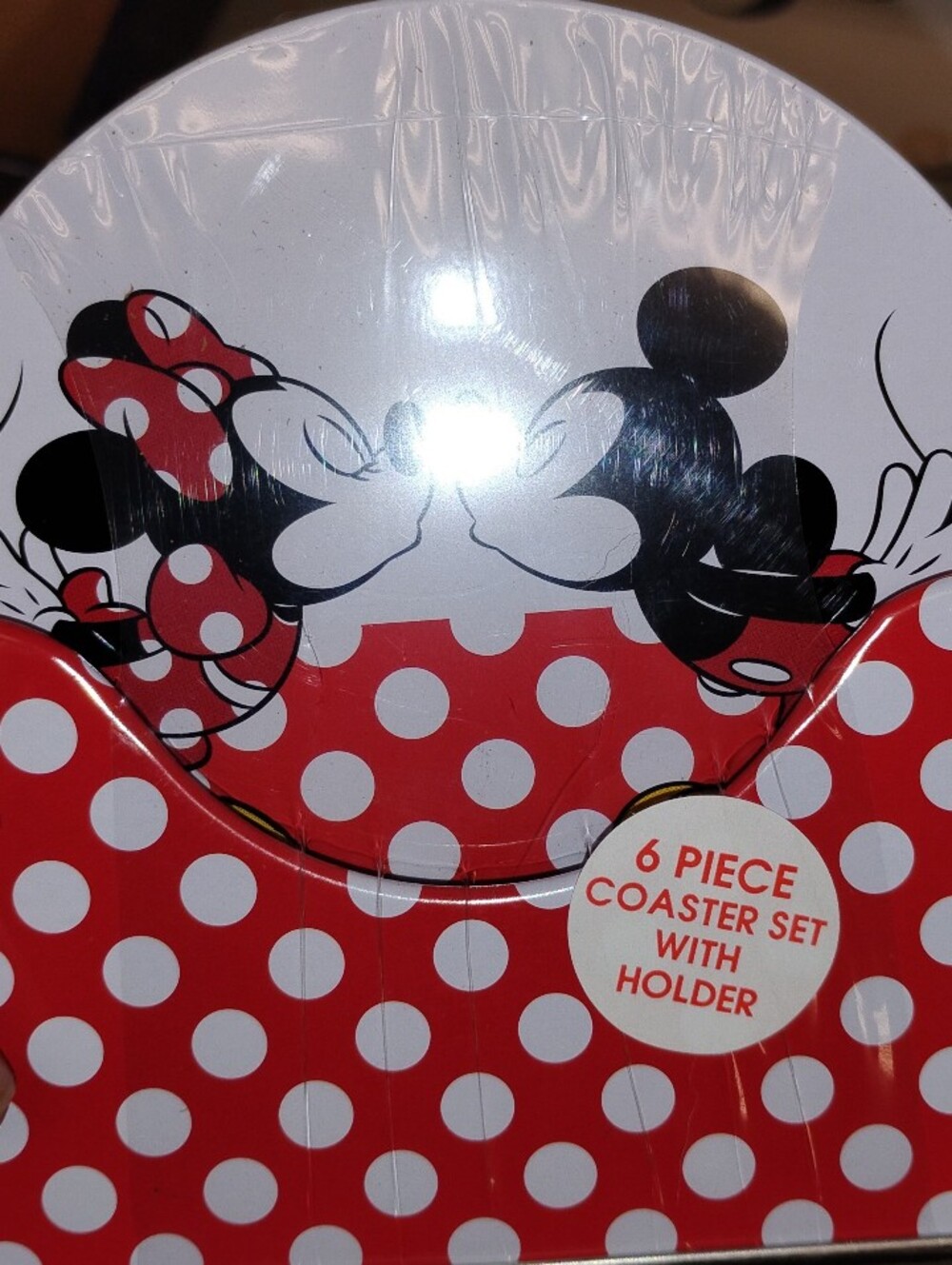 Disney Minnie & Mickey Polka Dot 6 Pc. Coaster Set - Red & White